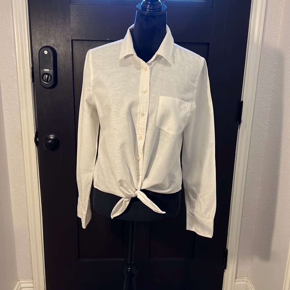 J Crew button down with tie bottom